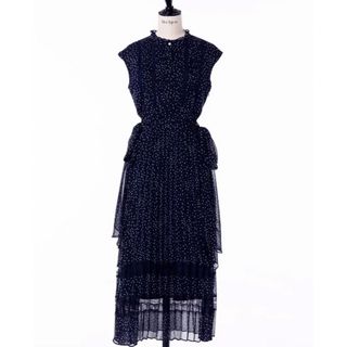 ハーリップトゥ(Her lip to)の7月限定Polka Dot SideBow Pleated Dress(ロングワンピース/マキシワンピース)