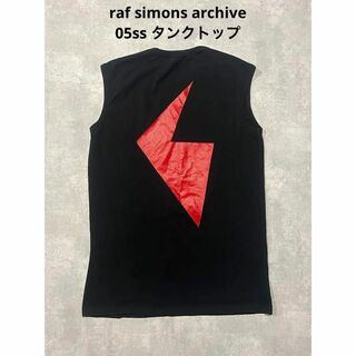ラフシモンズ(RAF SIMONS)のraf simons archive 05ss タンクトップ　プリント　黒　赤(Tシャツ/カットソー(半袖/袖なし))