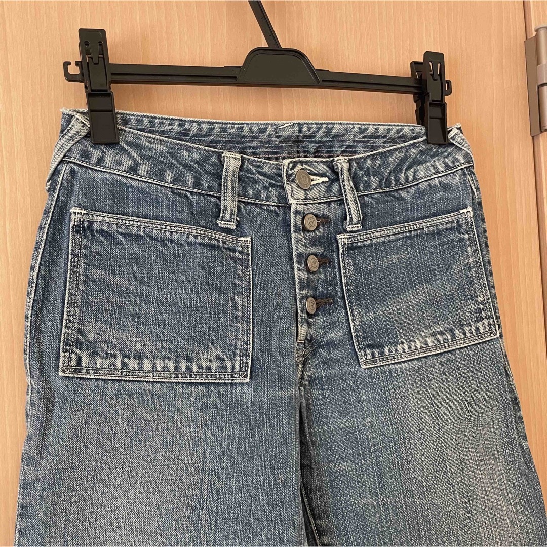 Dr.Denim(ドクターデニム)のおしゃれデザイン ブルー 加工デニム　Gパン　夏デニム レディースのパンツ(デニム/ジーンズ)の商品写真