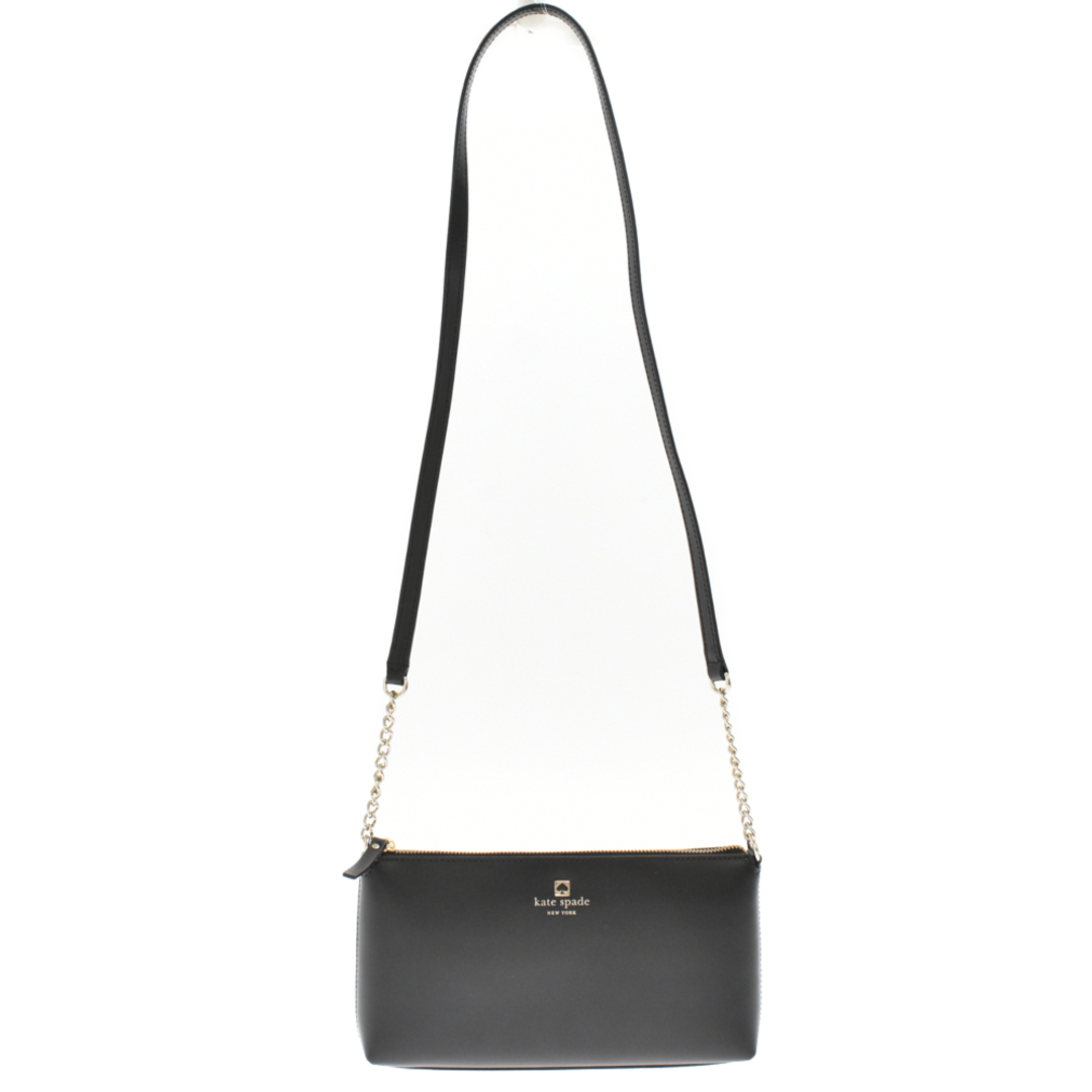 Kate Spade ケイトスペード SAWYER STREET ソーヤー ストリート スムースレザー チェーンショルダーバッグ 斜め掛け ブラック レディース WKRU6081