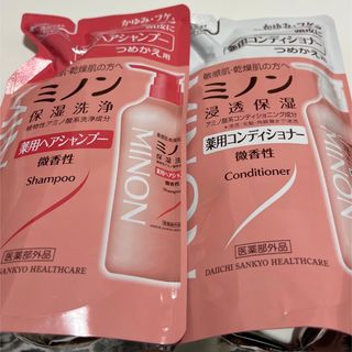 ダイイチサンキョウヘルスケア(第一三共ヘルスケア)のミノン　薬用　シャンプー　コンディショナー　詰め替え用　セット(シャンプー/コンディショナーセット)