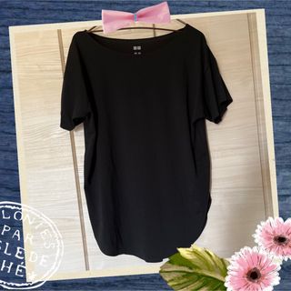 ユニクロ(UNIQLO)のエアリズムシームレスボートネックロングT（半袖）(Tシャツ(半袖/袖なし))