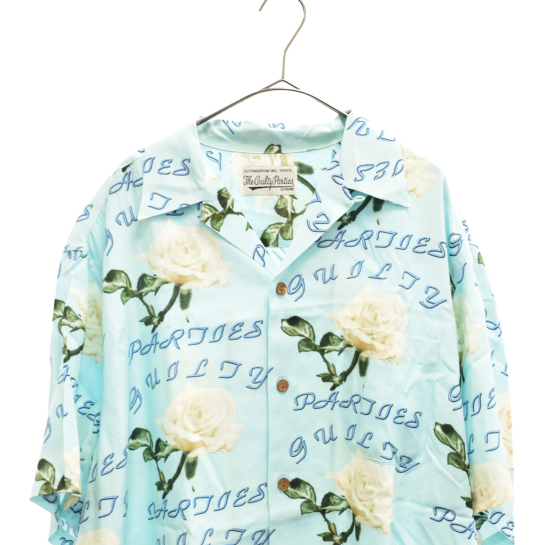 WACKO MARIA ワコマリア 22SS HAWAIIAN SHIRT TYPE-4 薔薇柄オープンカラーハワイアン半袖シャツ アロハシャツ ピンク