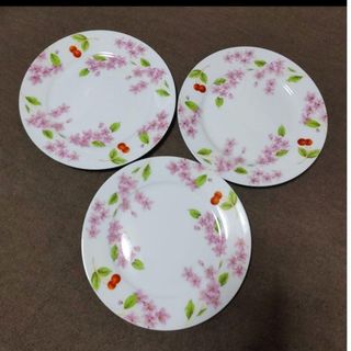 エインズレイ(Aynsley China)のエインズレイ　チェリーブロッサムハピネス　プレート3枚セット(食器)