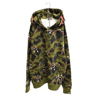 アベイシングエイプ(A BATHING APE)のA BATHING APE アベイシングエイプ 1st camo SHARK RELAXED FIT FULL ZIP HOODIE ファーストカモ シャークパーカー スウェット 迷彩 カーキ 001ZPH301009X(パーカー)