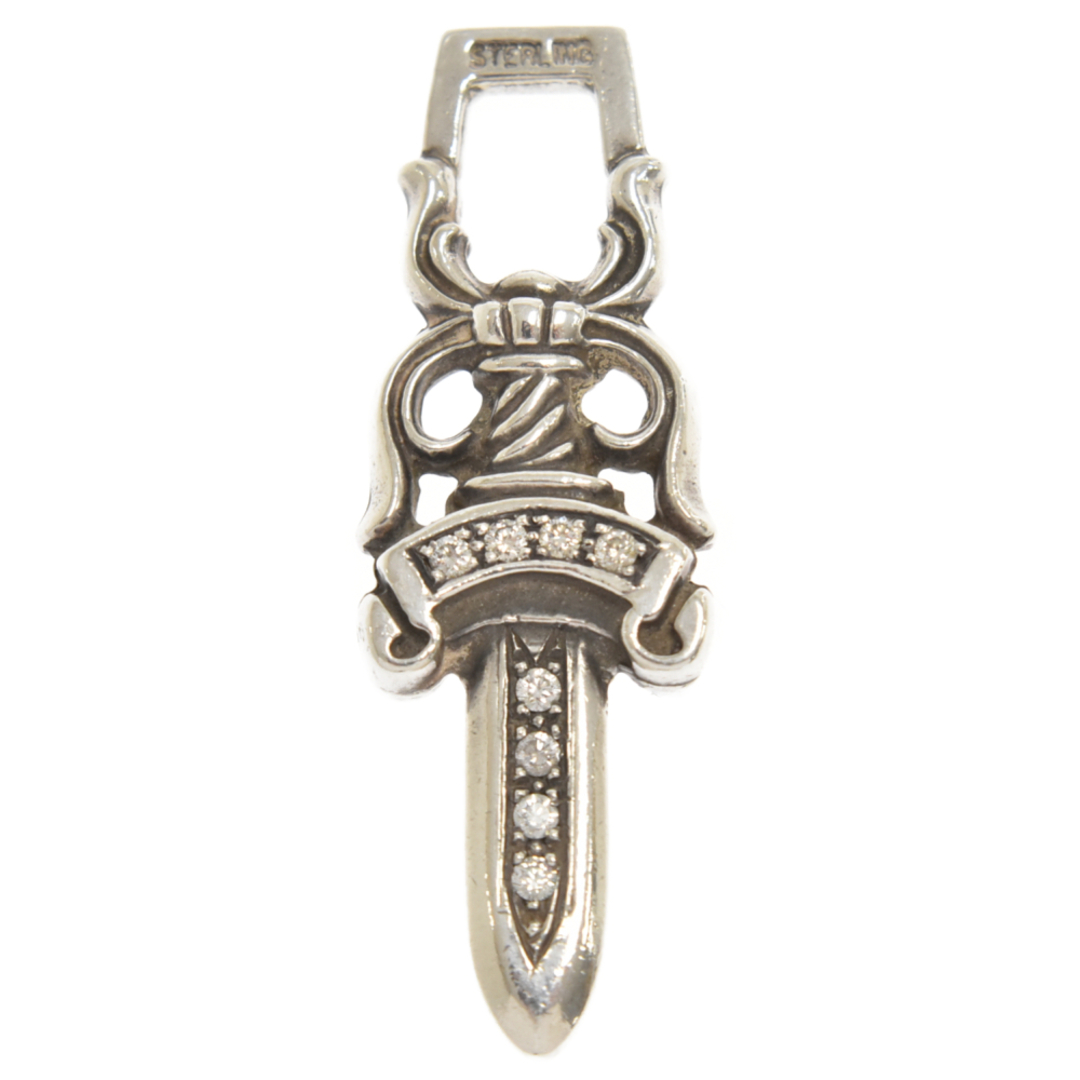 CHROME HEARTS クロムハーツ #10DAGGER P/D/#10ダガーペンダント アフターPAVEダイヤ/シルバーネックレストップ