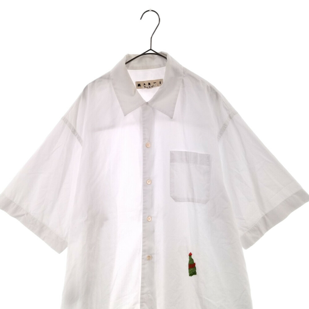 MARNI マルニ 20SS 刺繍デザイン半袖オープンカラーシャツ 半袖シャツ ホワイト CUMU0054S0 S49305