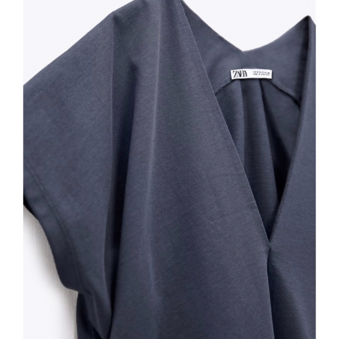 ZARA(ザラ)の新品タグ付き★ 涼しいヘビーコットン Tシャツ &バミューダパンツのセットアップ レディースのトップス(Tシャツ(半袖/袖なし))の商品写真