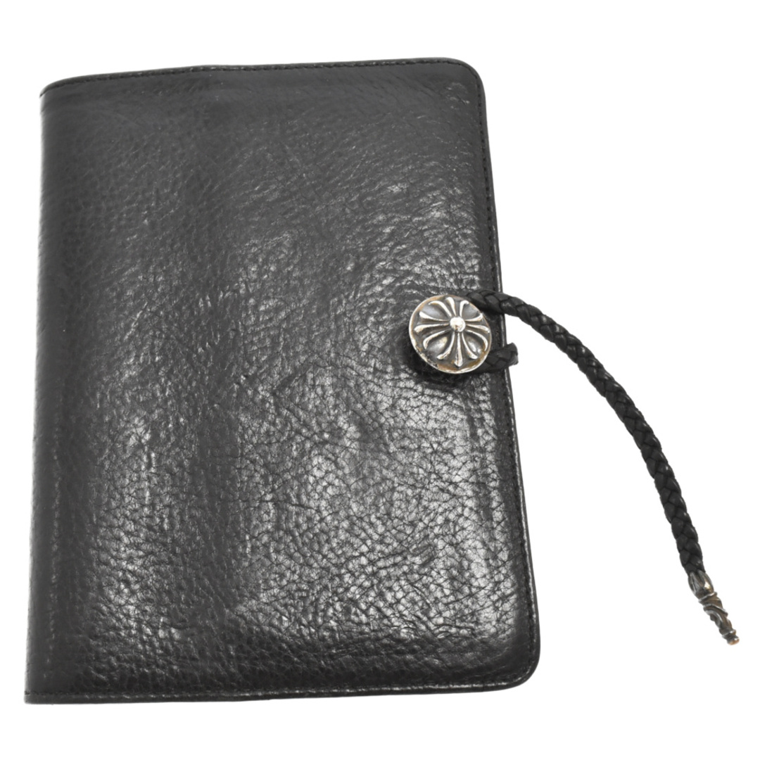 CHROME HEARTS クロムハーツ AGENDA PLAIN アジェンダ クロスボールレザーブレイド手帳カバー ブラック