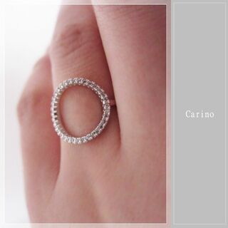 繊細 輝く CZ O リング 指輪 7号-15号 ホワイトゴールドcolor(リング(指輪))