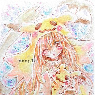 【原画】ポケモン.ミミッキュ.擬人化.手描きイラスト(アート/写真)