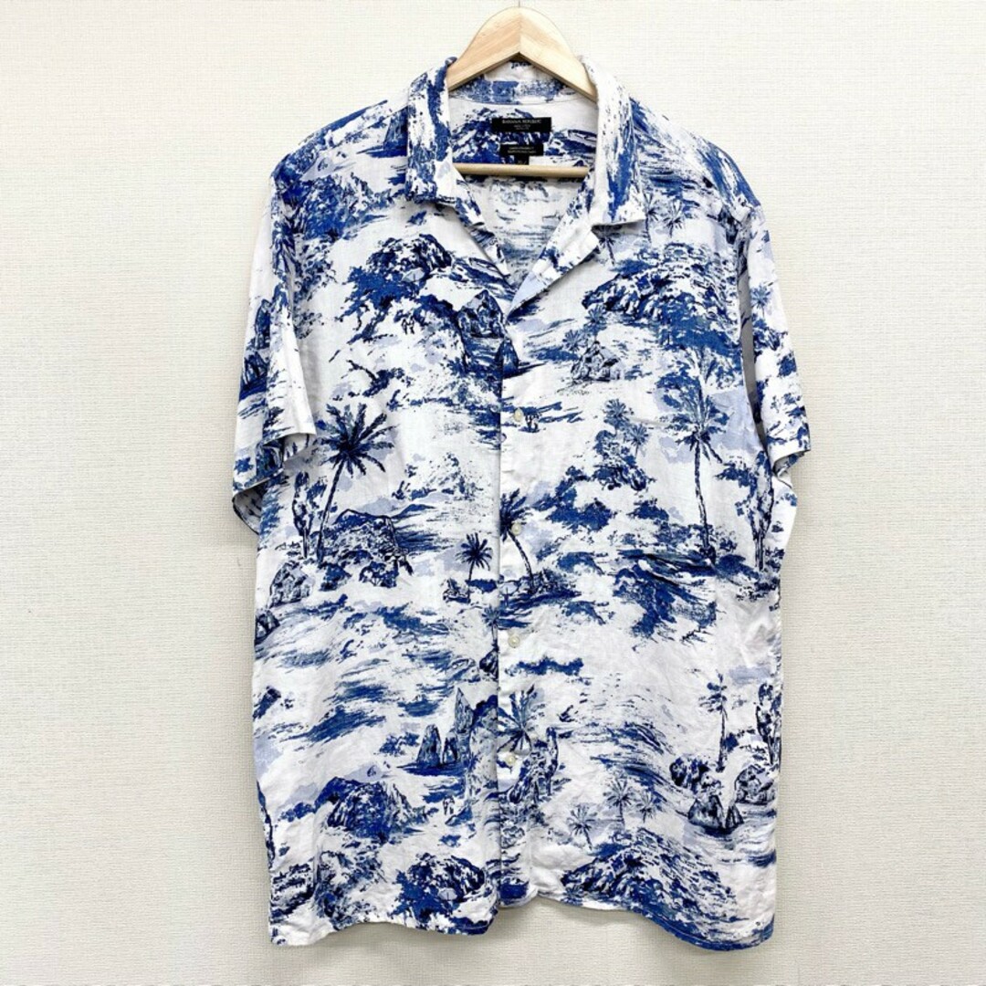 Banana Republic - US古着 バナナリパブリック BANANA REPUBLIC リネン ... USED USA ビッグサイズ 半袖 開襟シャツ ループ留め vintage