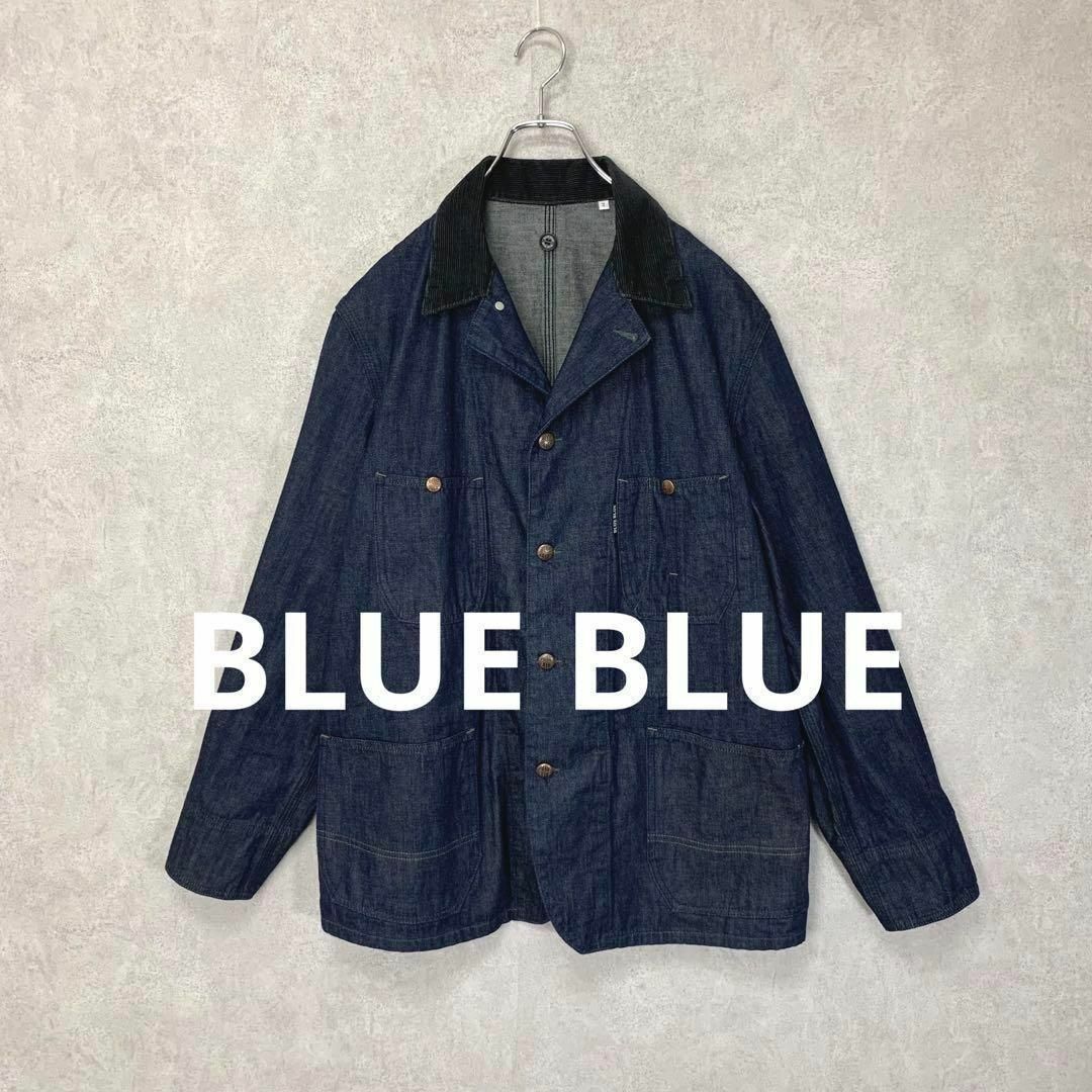 美品 BLUEBLUE ブルーブルー カバーオール(L)濃紺 デニムジャケット