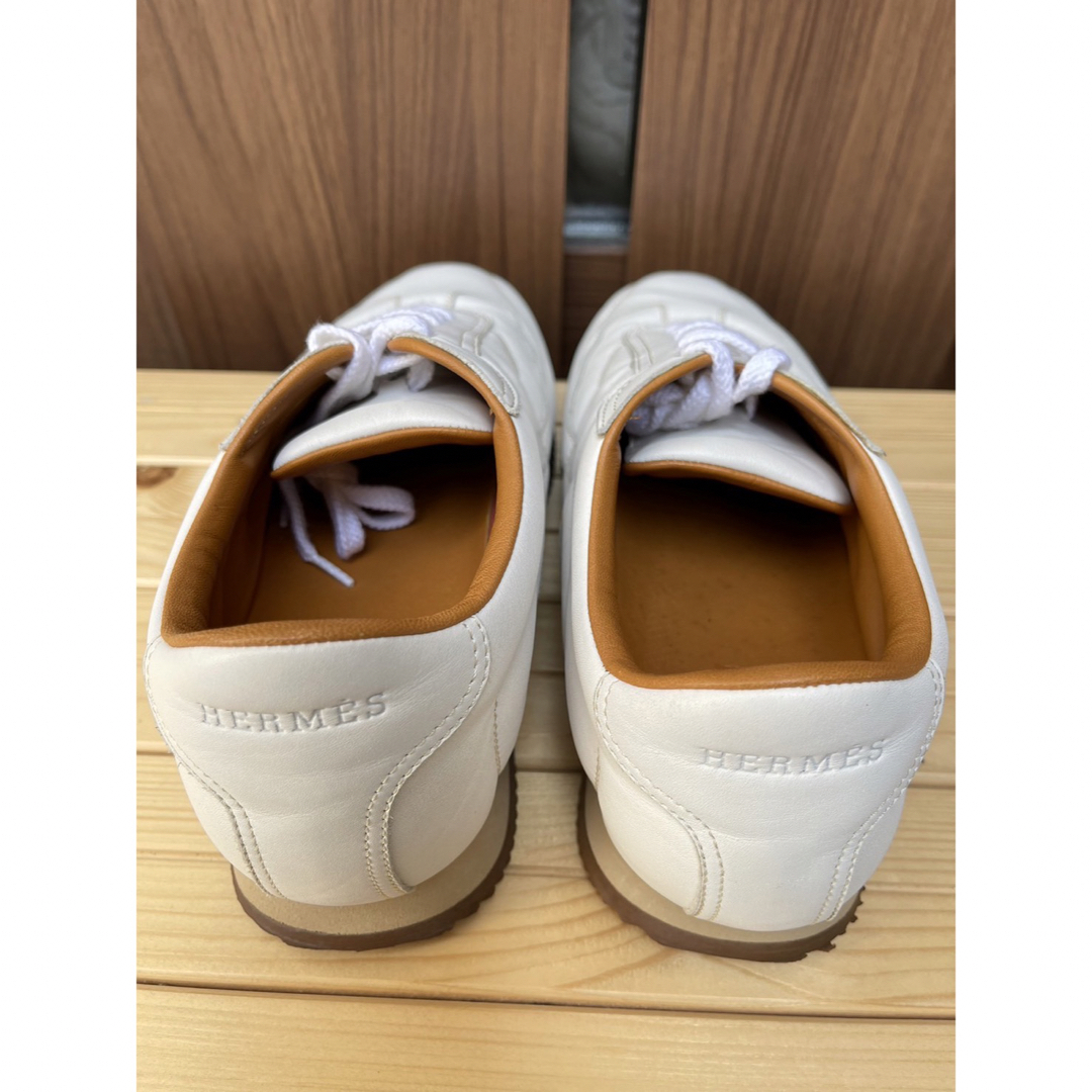 Hermes - 美品 エルメス スニーカー シューズ クイック 本革 Hロゴ 白