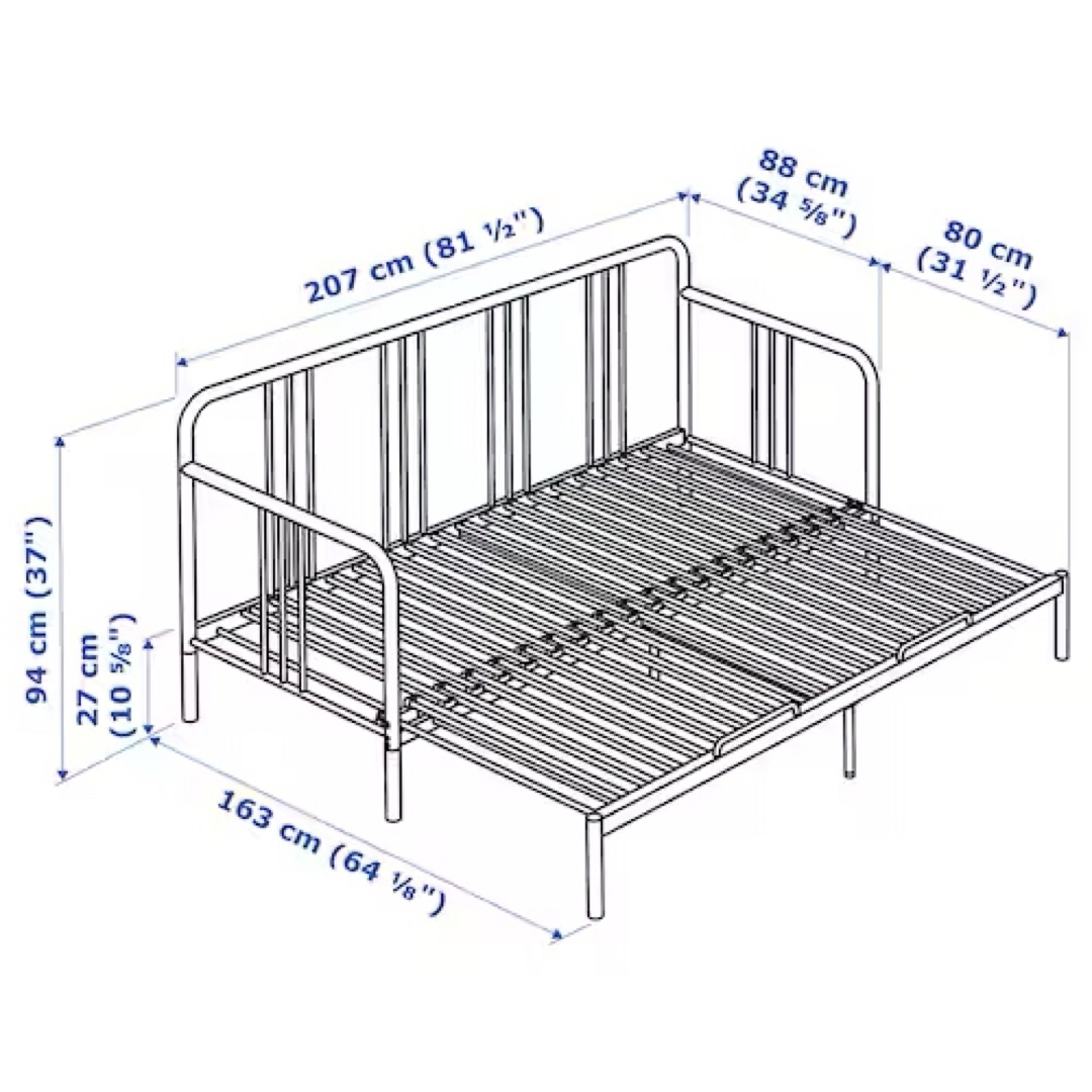 【京都引取限定】ソファーベッド 拡幅80〜160cm セミシングル〜クイーン