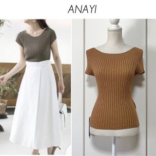 美品】アナイ-ANAYI-オフショルダーニット サイズM-