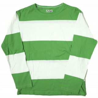 クラス(Class)のCLASS クラス 日本製 ワイドボーダーロングスリーブTシャツ C13SS015A 3 グリーン/ホワイト 長袖 カットソー トップス【中古】【CLASS】(Tシャツ/カットソー(七分/長袖))