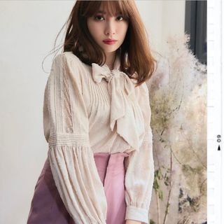 ハーリップトゥ(Her lip to)の【値下しました❣️】Bow-Tie Lace Trimming Blouse(シャツ/ブラウス(長袖/七分))