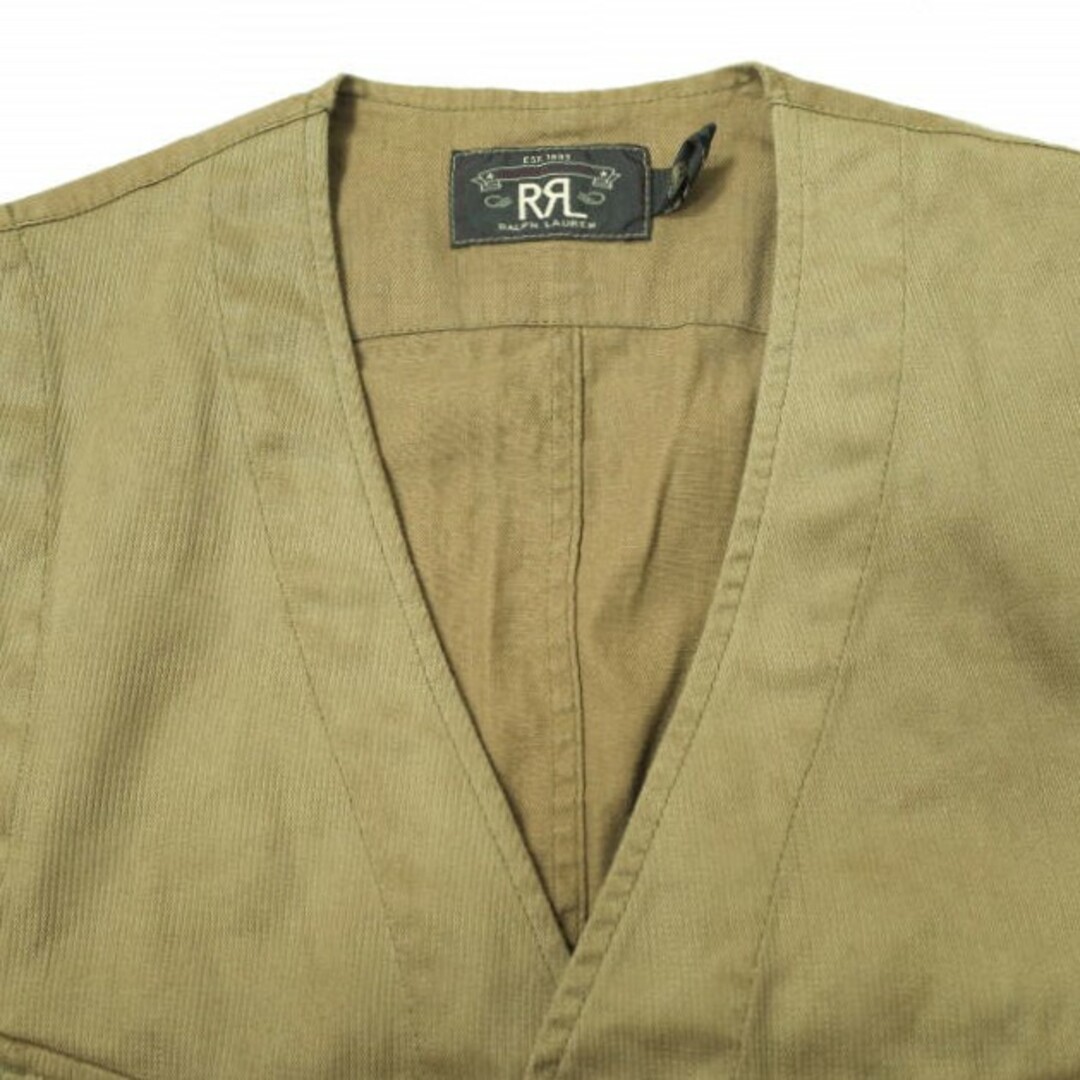 RRL(ダブルアールエル)のRRL ダブルアールエル COTTON PIQUE BUSH VEST コットンピケブッシュベスト 782533326001 S KHAKI ジレ Double RL イギリス軍 ミリタリー トップス【中古】【RRL】 メンズのトップス(ベスト)の商品写真