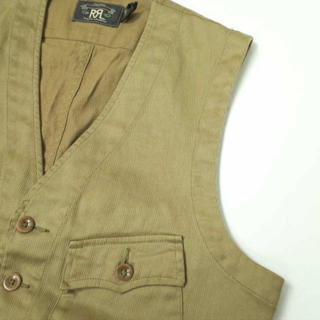 RRL(ダブルアールエル)のRRL ダブルアールエル COTTON PIQUE BUSH VEST コットンピケブッシュベスト 782533326001 S KHAKI ジレ Double RL イギリス軍 ミリタリー トップス【中古】【RRL】 メンズのトップス(ベスト)の商品写真