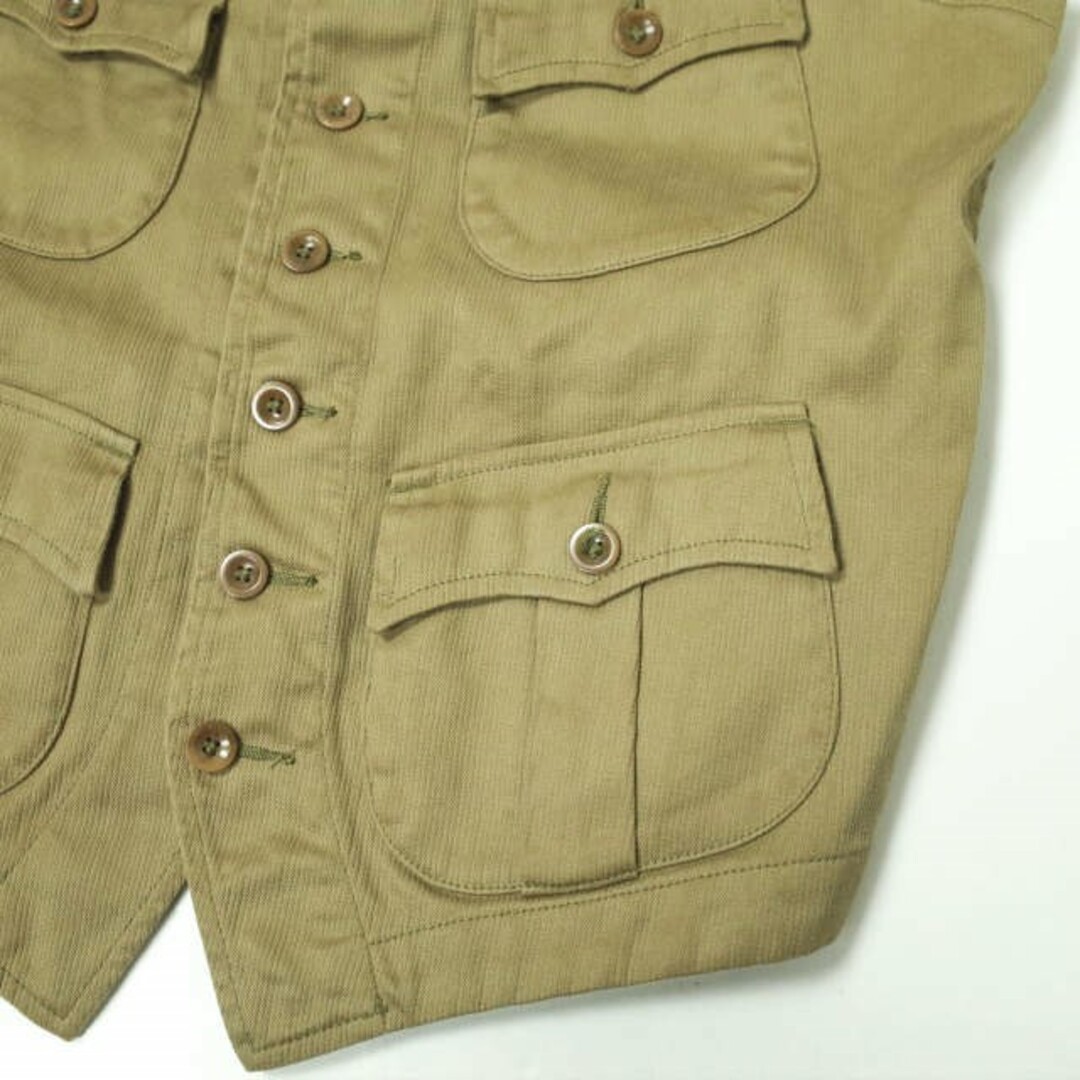 RRL(ダブルアールエル)のRRL ダブルアールエル COTTON PIQUE BUSH VEST コットンピケブッシュベスト 782533326001 S KHAKI ジレ Double RL イギリス軍 ミリタリー トップス【中古】【RRL】 メンズのトップス(ベスト)の商品写真