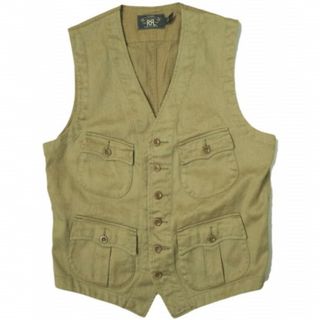 ダブルアールエル(RRL)のRRL ダブルアールエル COTTON PIQUE BUSH VEST コットンピケブッシュベスト 782533326001 S KHAKI ジレ Double RL イギリス軍 ミリタリー トップス【中古】【RRL】(ベスト)