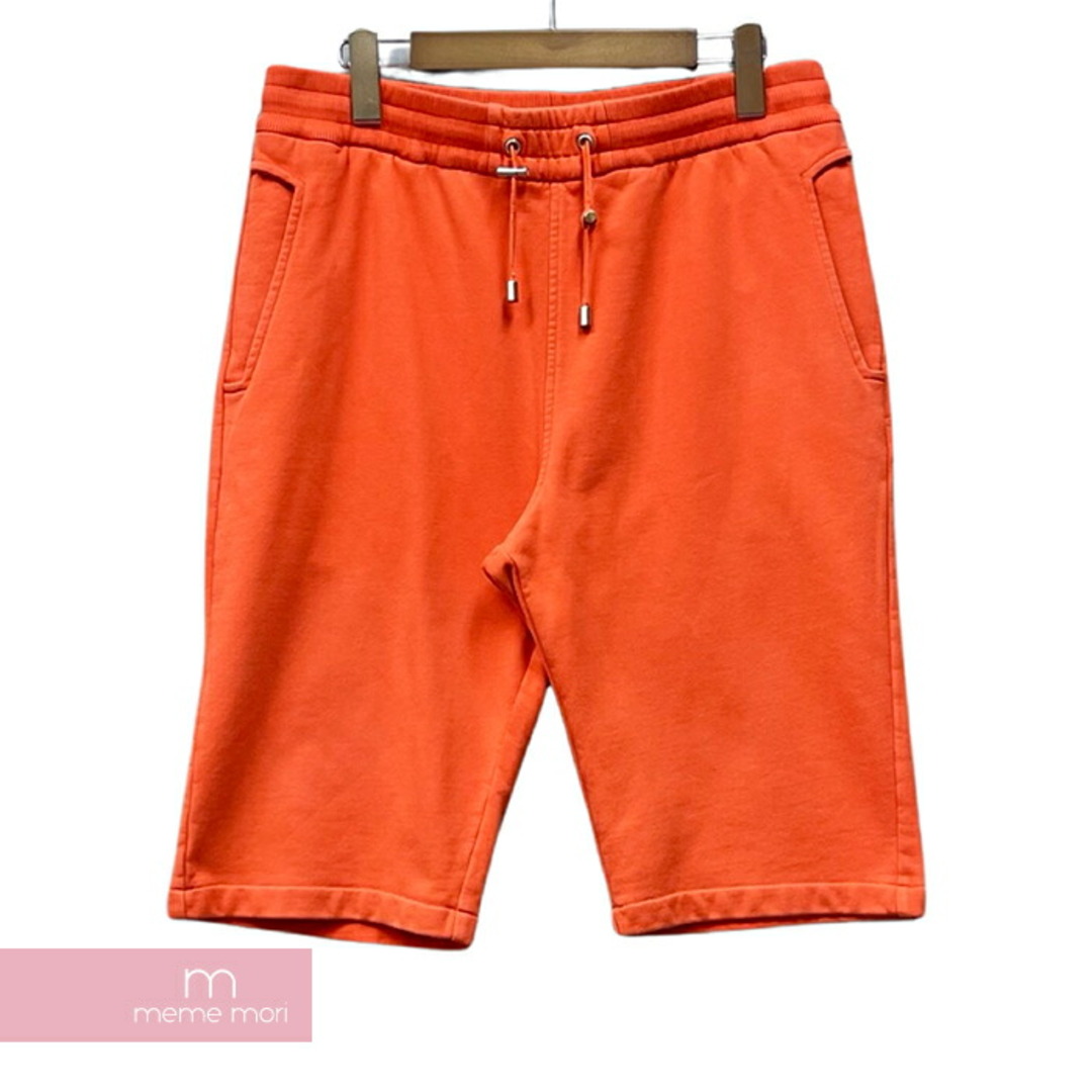 BALMAIN Sweat Shorts OA003B150 バルマン スウェットショーツ ショートパンツ ハーフパンツ フロッキーロゴ オレンジ サイズXL【230714】【-B】【me04】