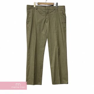 エルメス(Hermes)のHERMES Linen Pants 035010H399 エルメス リネンパンツ スラックス シルク混 カーキオリーブ サイズ48【230714】【中古-A】【me04】(スラックス/スーツパンツ)