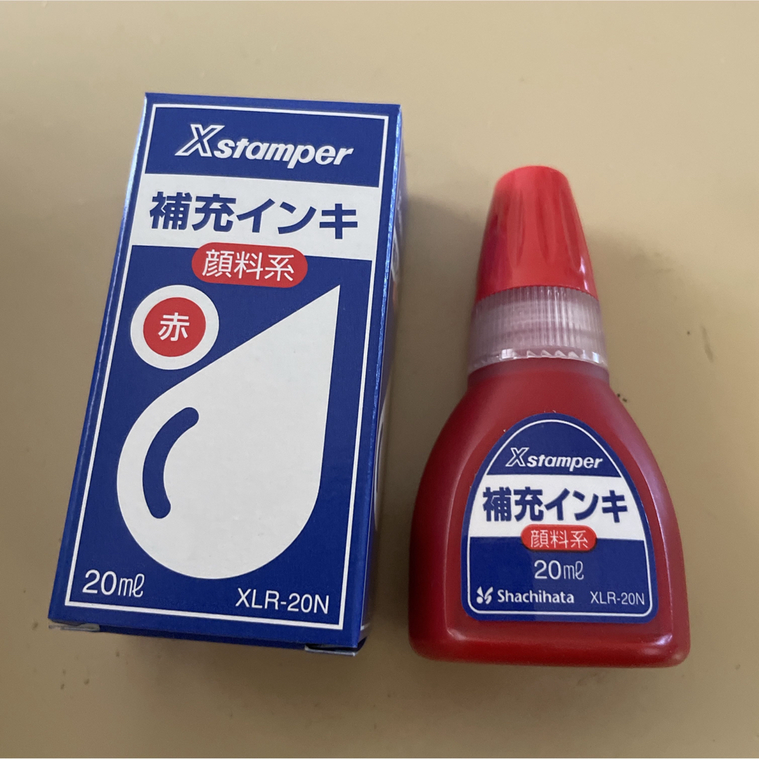 補充インキ　赤　シャチハタ　顔料系　Xstamper　新品　20ml-