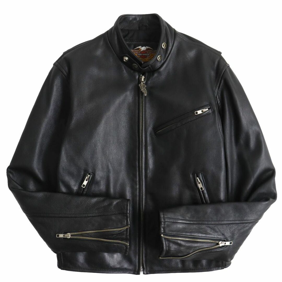 良品○Harley Davidson ハーレーダビッドソン カウレザー ロゴデザイン