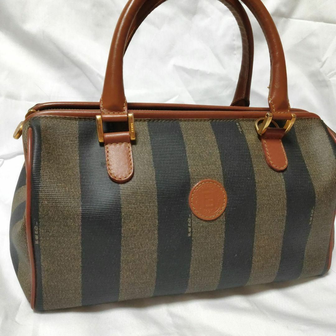 FENDI - 美品 フェンディFENDI ミニボストンバック ペカン柄 PVC