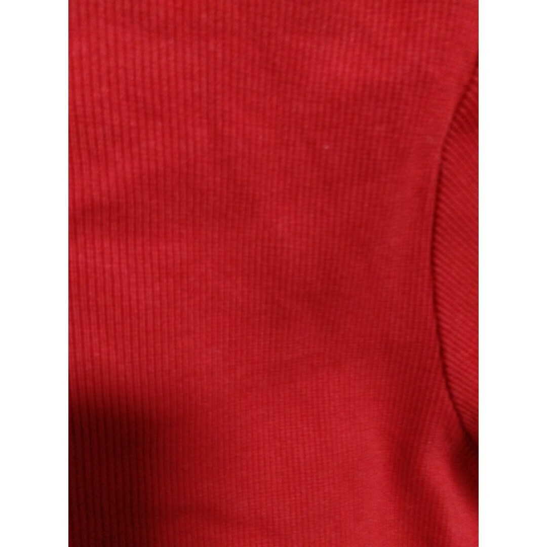 GU(ジーユー)の【美品】GU赤M半袖コンパクトカーディガンREDレディースレッドボタン レディースのトップス(シャツ/ブラウス(半袖/袖なし))の商品写真