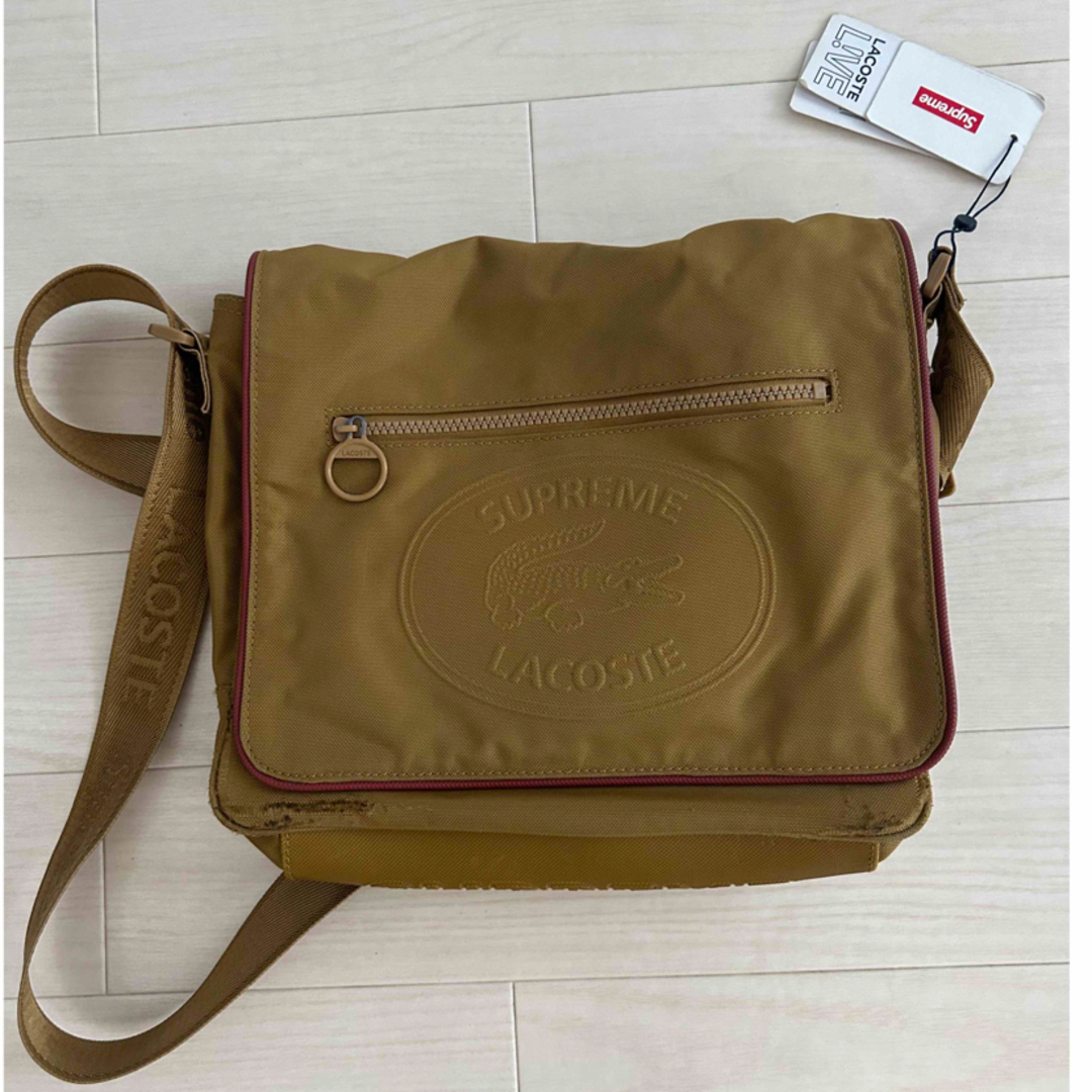 supreme Lacoste small messenger bag gold