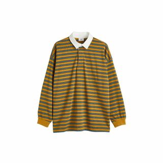 エイチアンドエム(H&M)のH&M オーバーサイズフィット ボーダー柄コットンラガーシャツ(ポロシャツ)