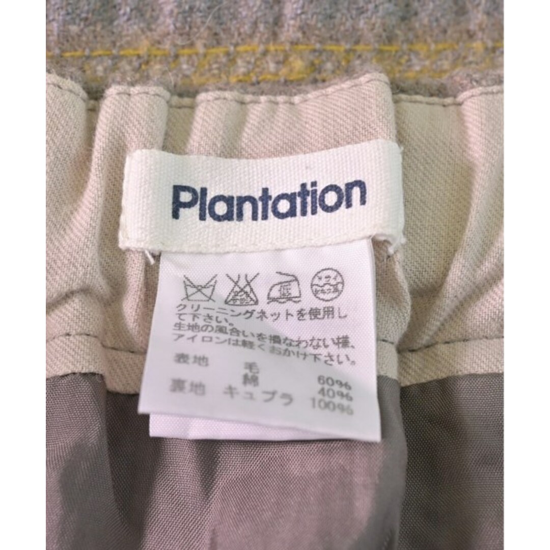 plantation ひざ丈スカート M グレーxベージュx黄等(総柄) 2