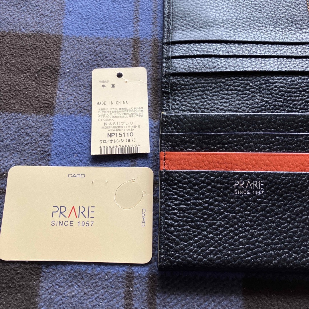 PRAIRIE(プレリー)のプレリー銀座長財布ニューピープル黒/オレンジ色未使用に近い美品税込1.1万円 レディースのファッション小物(財布)の商品写真