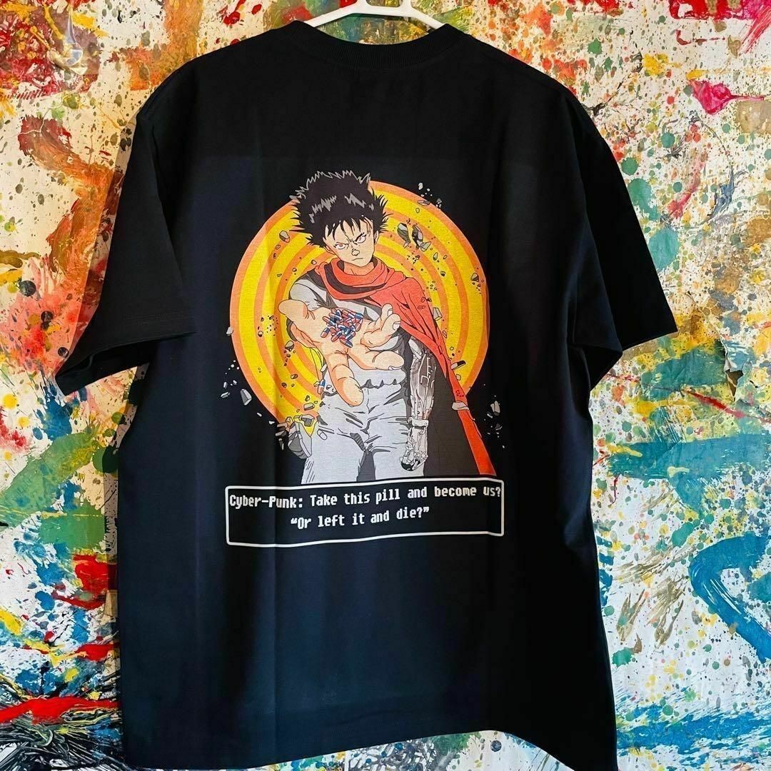 AKIRA リプリント 東京 Tシャツ 半袖 メンズ 新品 個性的 夏 XL 黒