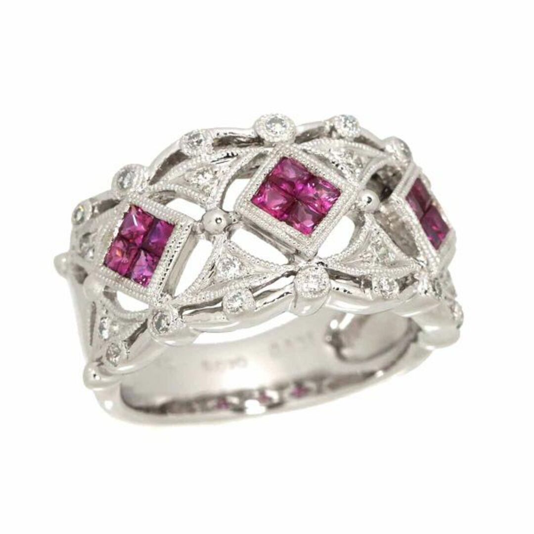 リング 13号 ルビー 0.70ct ダイヤ 0.21ct Pt プラチナ 指輪 VLP