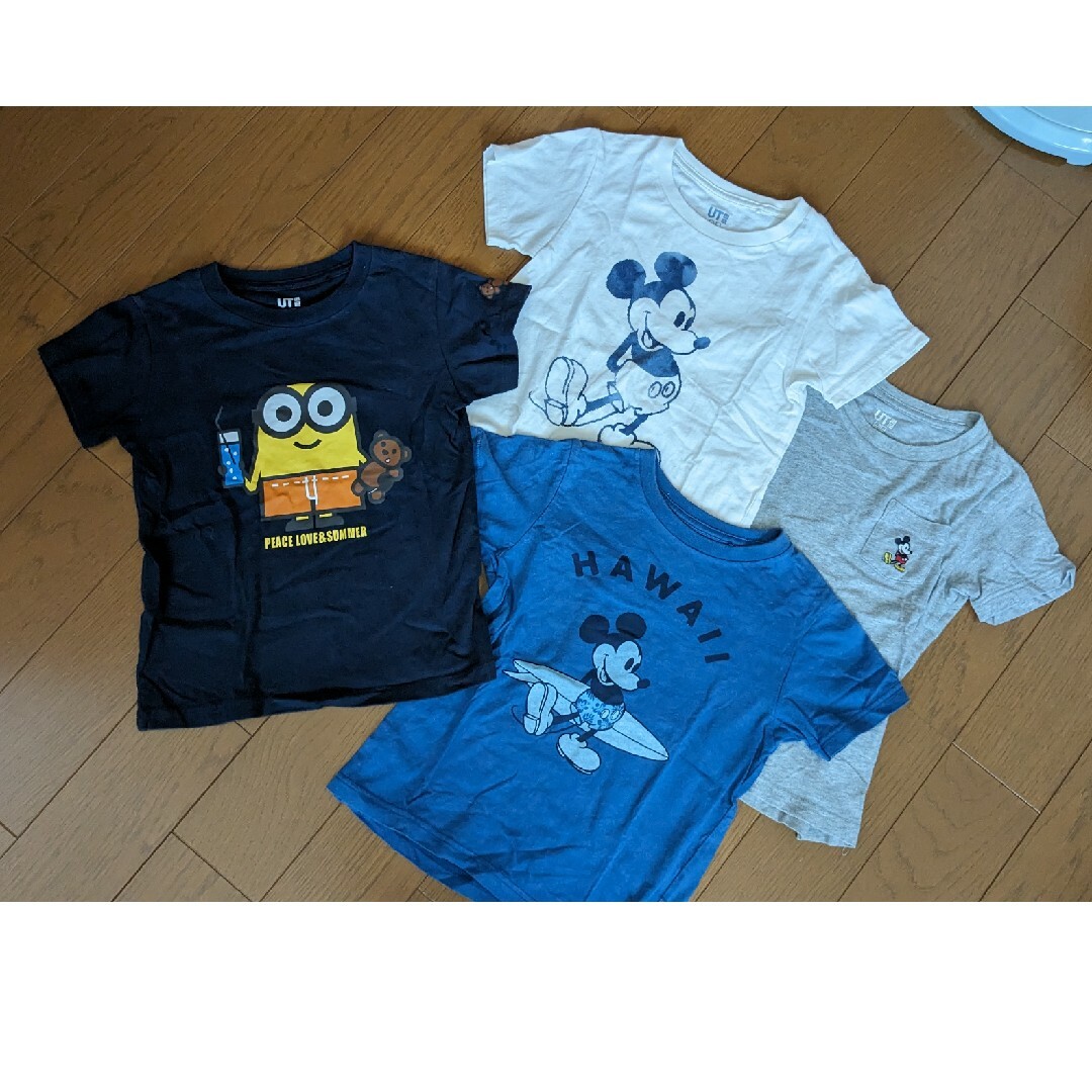 ユニクロ他☆キャラ半袖Tシャツ120 4枚セット ミッキー ミニオン