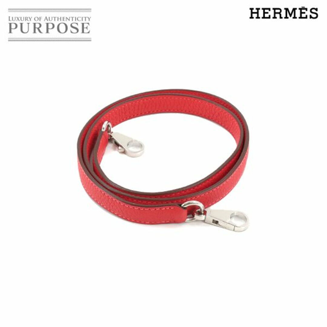 未使用 エルメス HERMES ショルダー ストラップ トリヨン ルージュピヴォワンヌ ケリー ボリード シルバー 金具 VLP 90100925シルバー