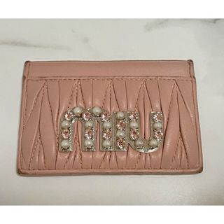 miumiu - miumiu クリスタル マテラッセ レザー カードケース パス ...