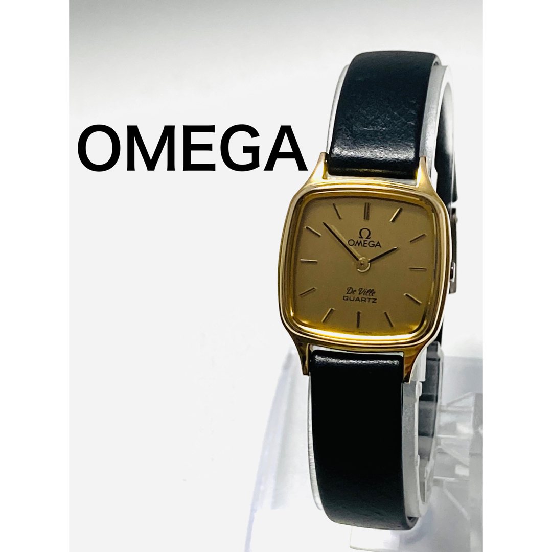 極美品！　OMEGA オメガ　ベルト純正　電池新品　レディース腕時計　ゴールド | フリマアプリ ラクマ