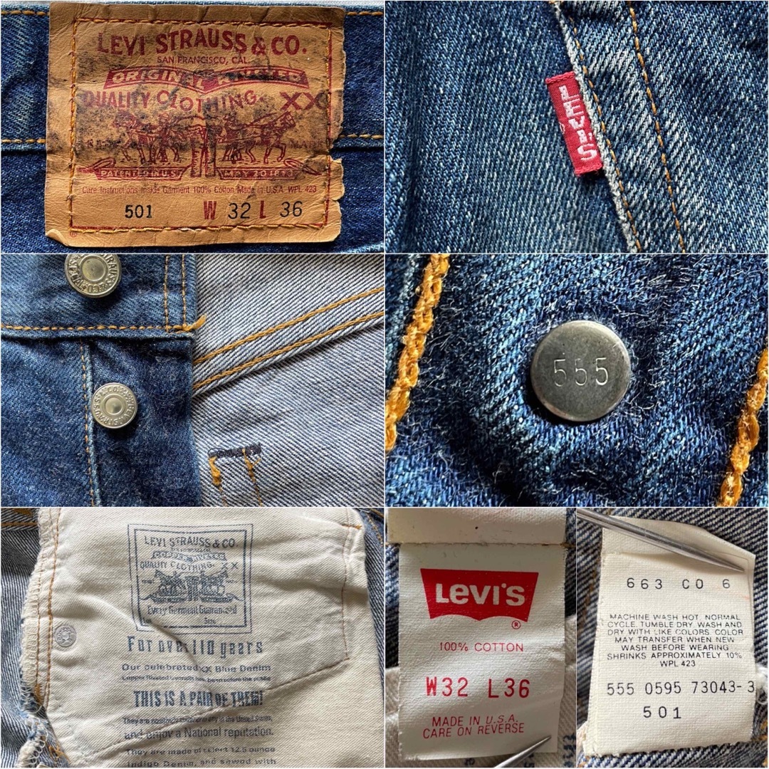 90's USA製 LEVI'S 501 w32 BigE バレンシア 赤耳