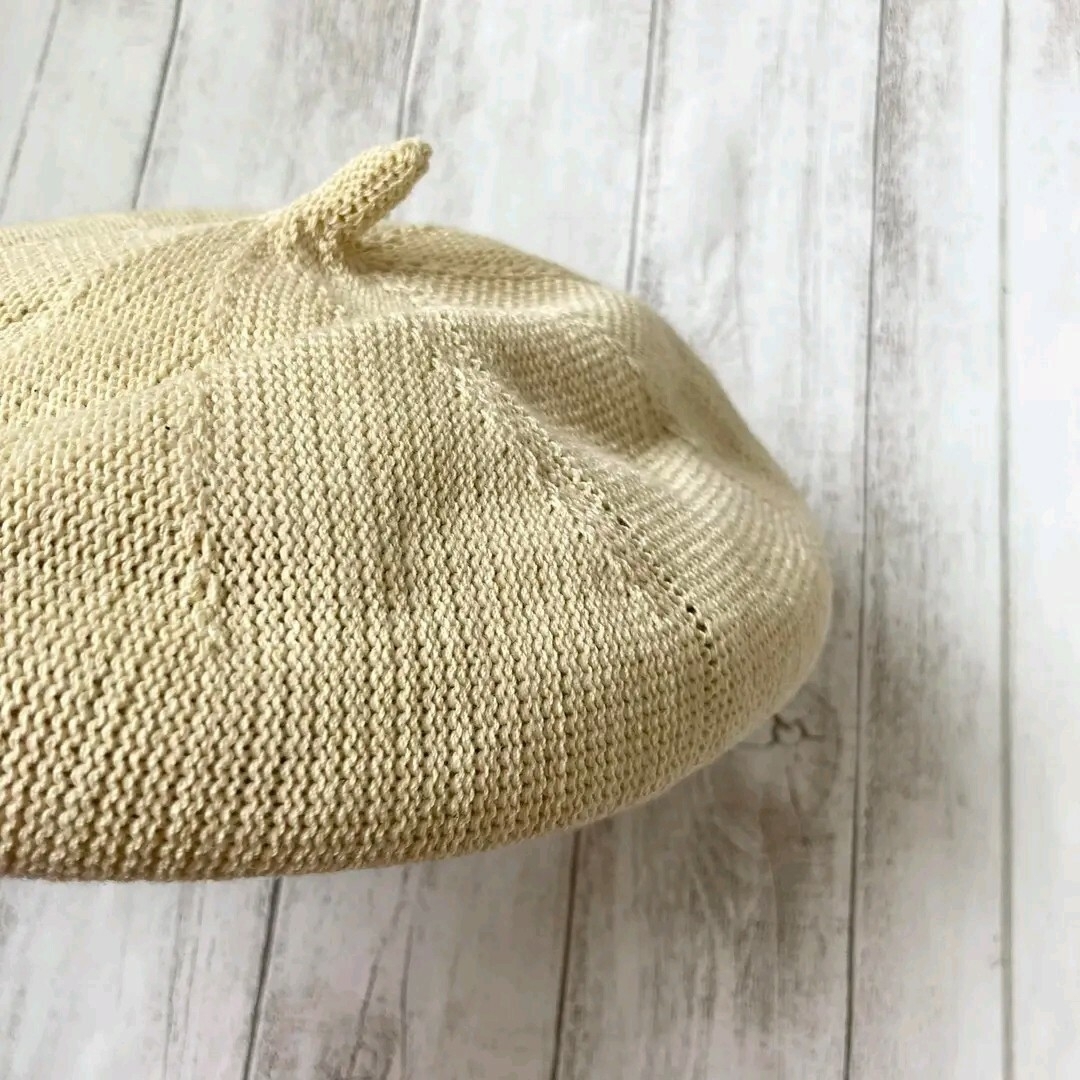 夏のアイテム*☆*サマー　シンプルデザイン　ベレー帽　アイボリー*☆* レディースの帽子(ハンチング/ベレー帽)の商品写真