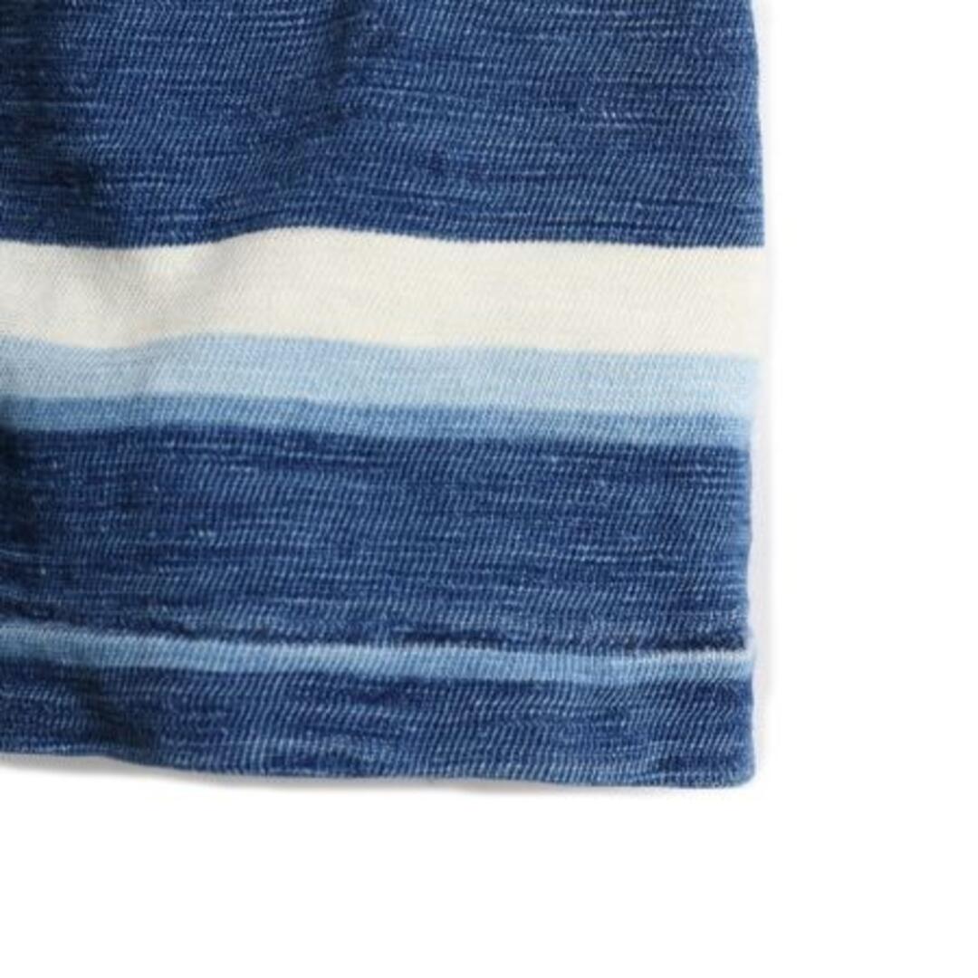 Ralph Lauren(ラルフローレン)のインディゴ RRL ラルフローレン ボーダー ポケット付き Tシャツ L ポロ メンズのトップス(Tシャツ/カットソー(半袖/袖なし))の商品写真