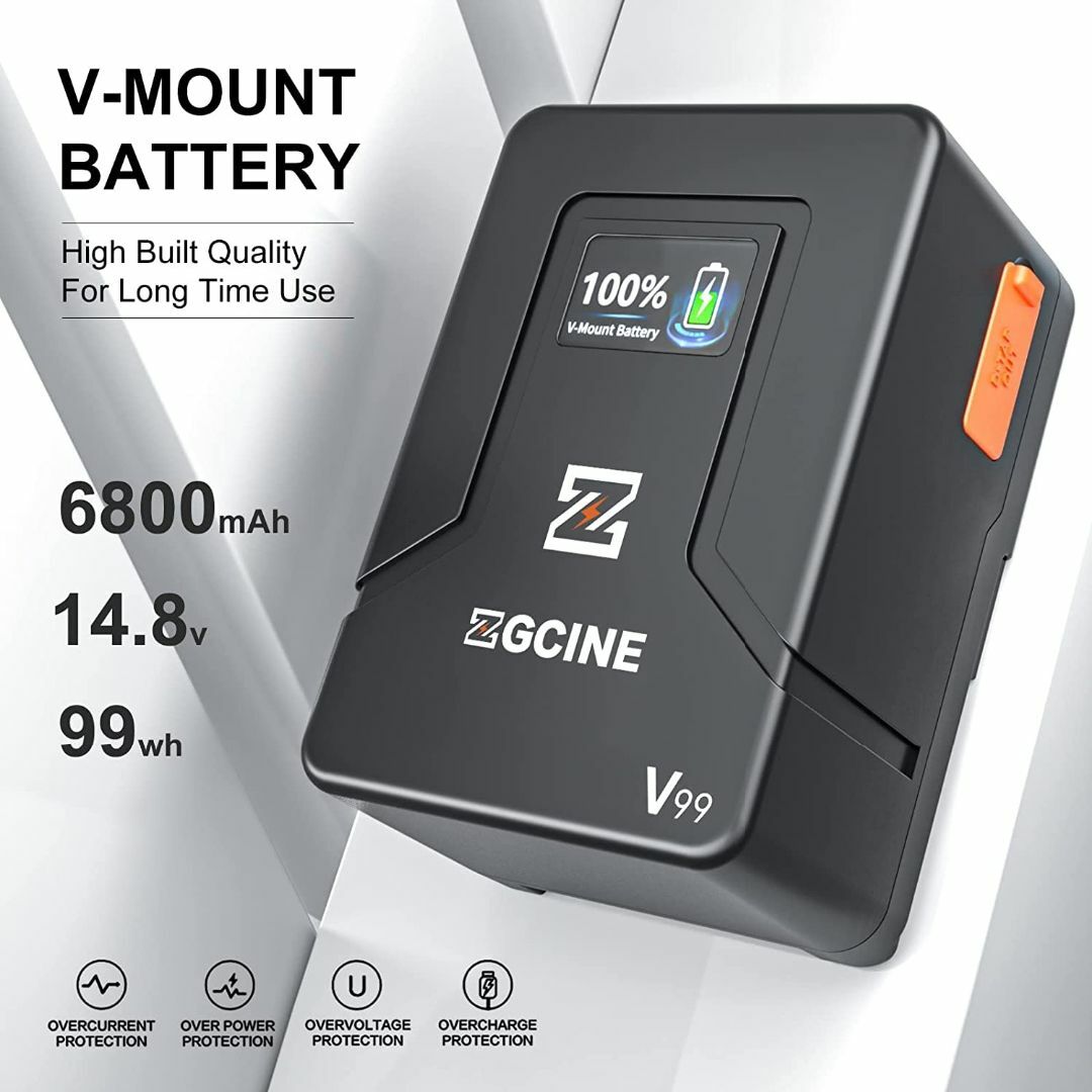 【PSE認証】ZGCINE ZG-V99 ミニ V マウントカメラバッテリー