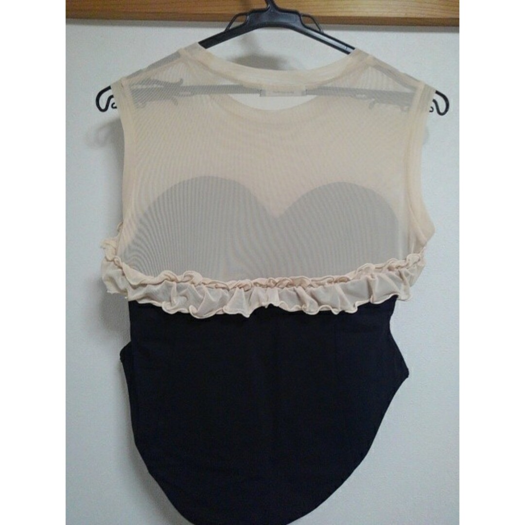 Heart frill sheer switch ノースリーブブラトップ 5