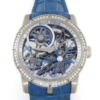 ロジェデュブイ(ROGER DUBUIS)の【★最終お値引き品】 ロジェ・デュブイ ROGER DUBUIS 腕時計 エクスカリバー ブラックライト 42mm RDDBEX0744 世界88本限定 ダイヤベゼル スケルトン/ダイヤ文字盤 計1.17ct K18WG ブルー アリゲーター レザーベルト 自動巻き 【箱・保付き】 【中古】(腕時計(アナログ))