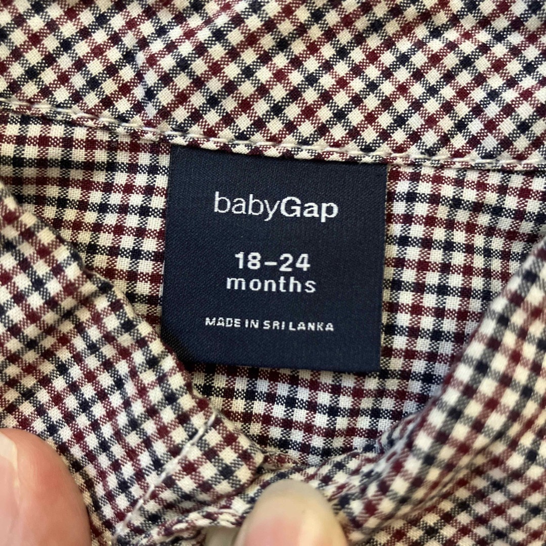 babyGAP(ベビーギャップ)の長袖前開きシャツ90 キッズ/ベビー/マタニティのキッズ服男の子用(90cm~)(ブラウス)の商品写真