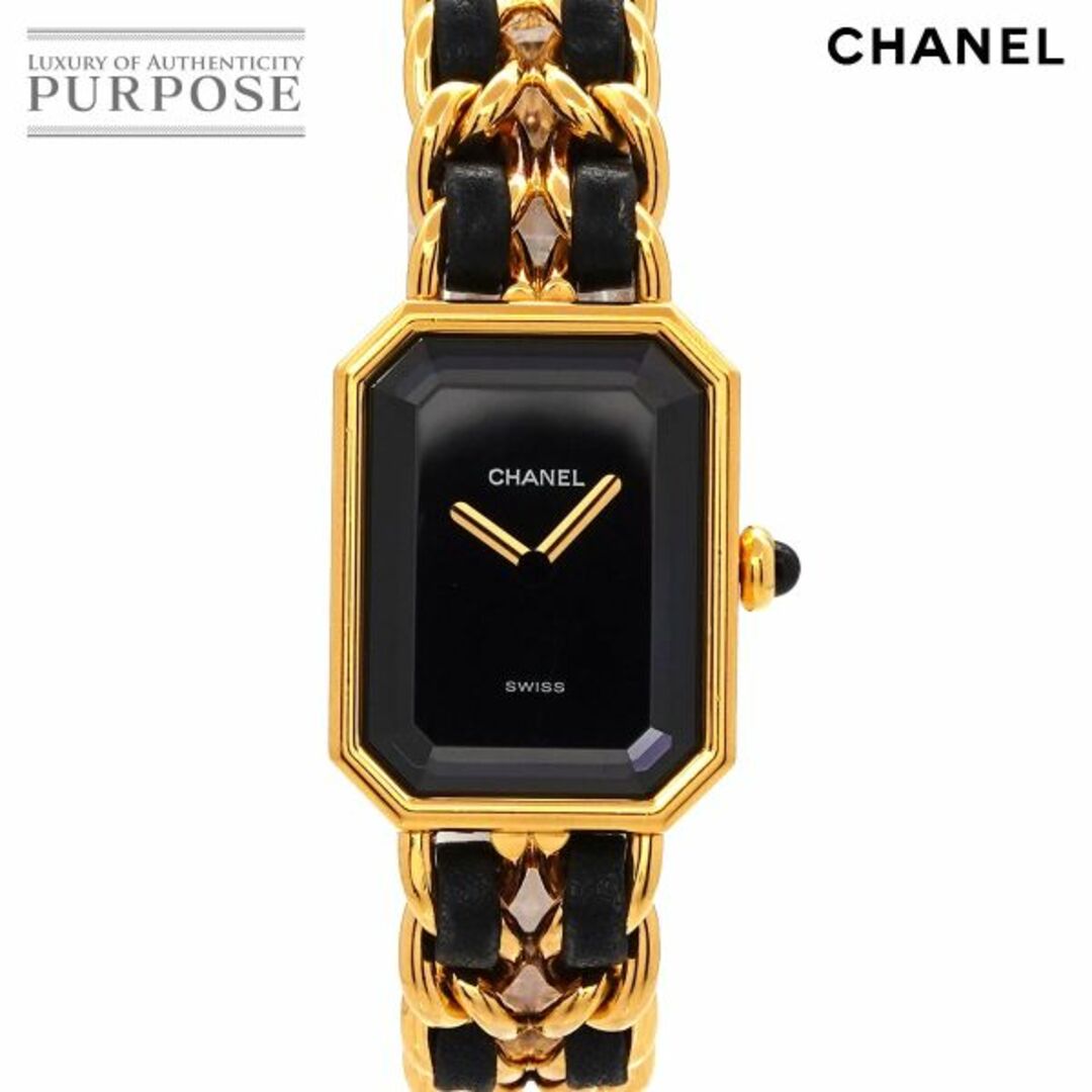 シャネル CHANEL プルミエール Sサイズ H0001 ヴィンテージ レディース 腕時計 ブラック 文字盤 ゴールド ウォッチ Premiere VLP 90198573